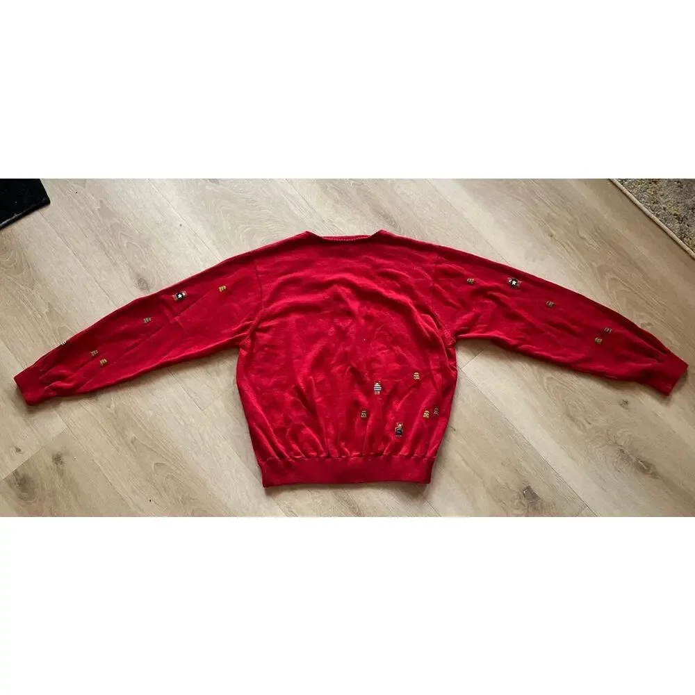 Red teddy bear cardigan, large - Picture 4 of 4